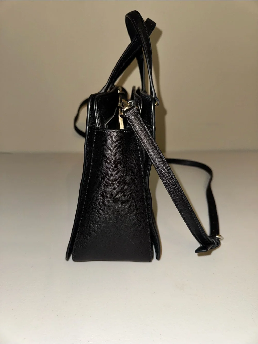 kate spade black saffiano leather satchel with detachable strap